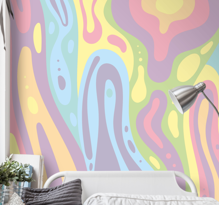 Tapisserie abstraite motifs de couleurs fluides - TenStickers