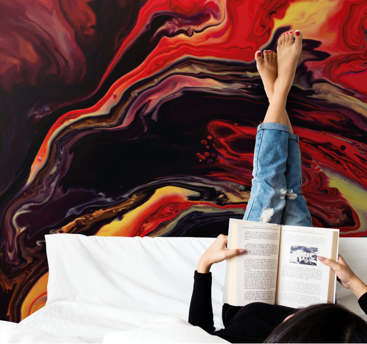 Tapisserie abstraite motifs tourbillonnants dynamiques - TenStickers