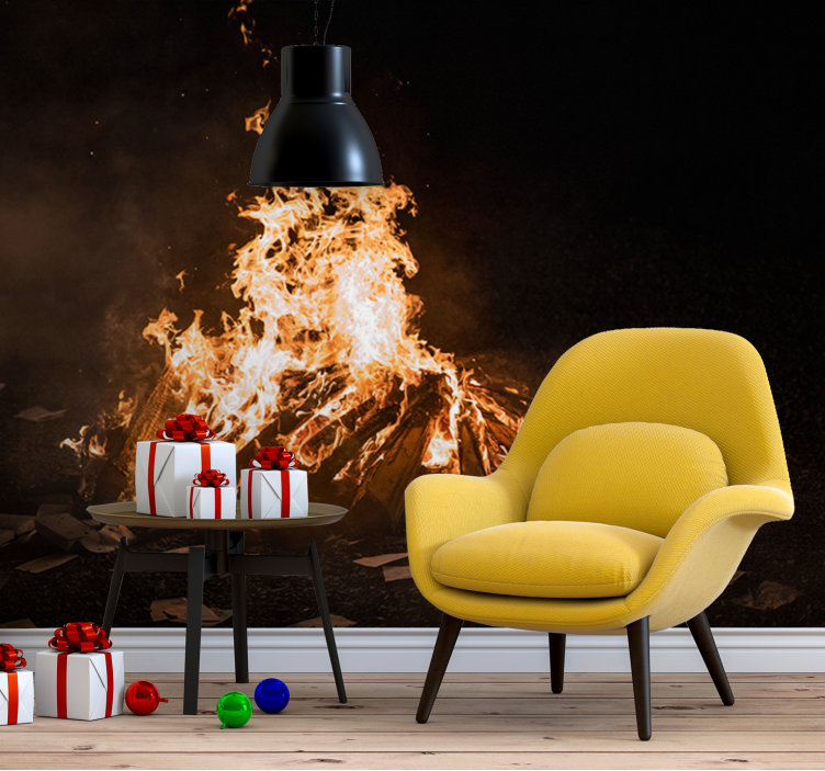 Tapisserie abstraite scène de feu de joie - TenStickers