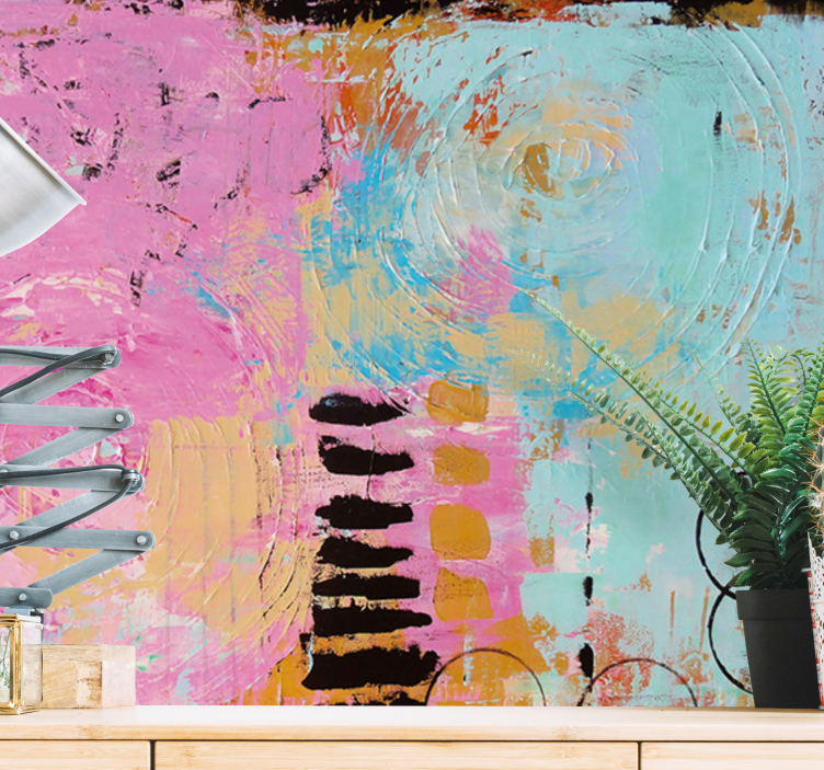 Tapisserie abstraite tourbillons colorés - TenStickers