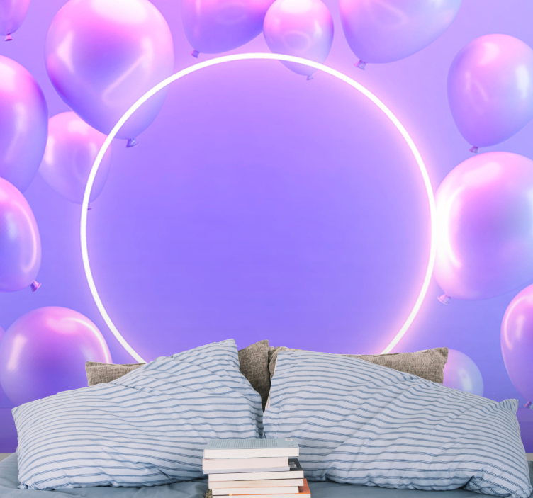 Tapisserie amour cercles de ballons flottants - TenStickers