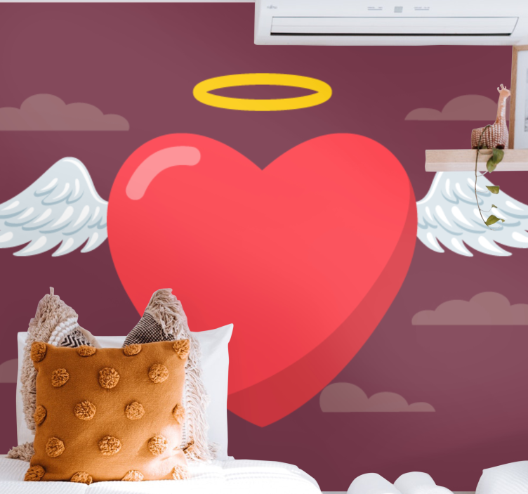 Tapisserie amour coeur avec ailes - TenStickers