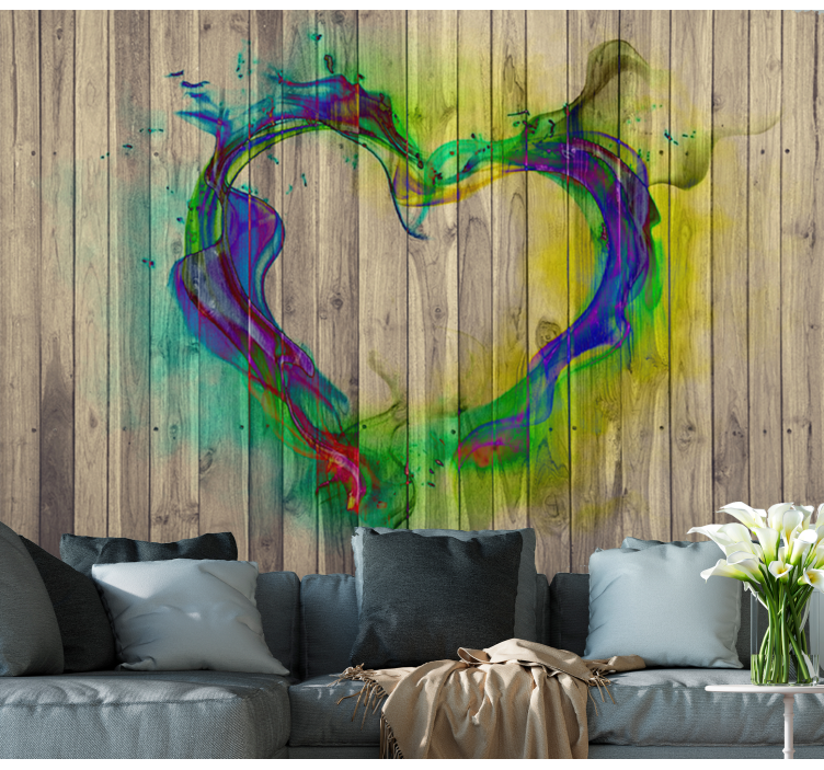 Tapisserie amour conception de coeur vibrant - TenStickers