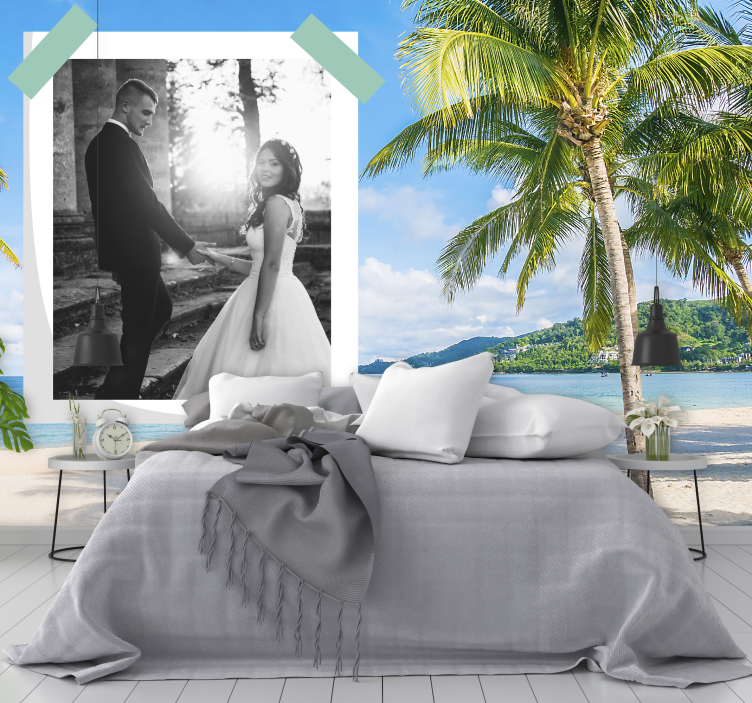 Tapisserie amour moment de plage en couple - TenStickers