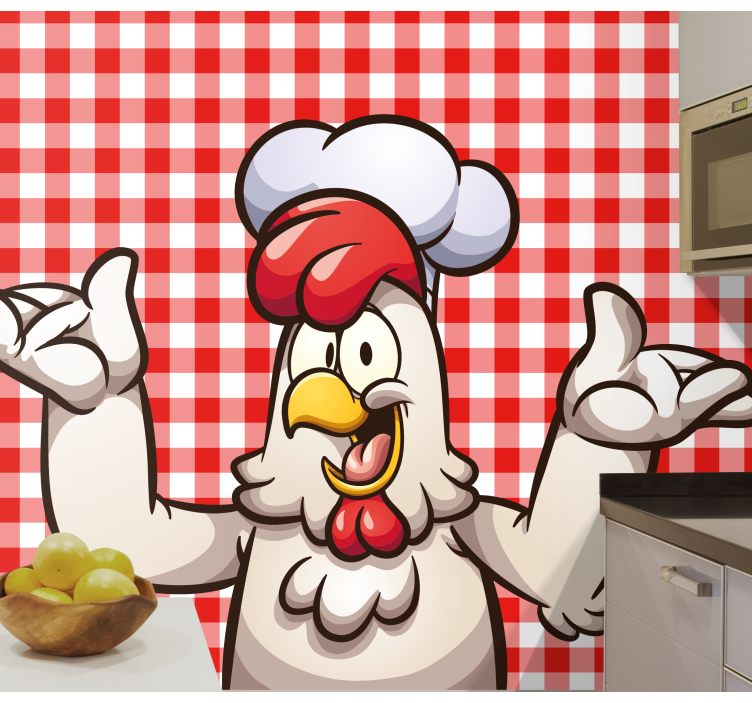 Tapisserie animaux chef poulet personnage - TenStickers