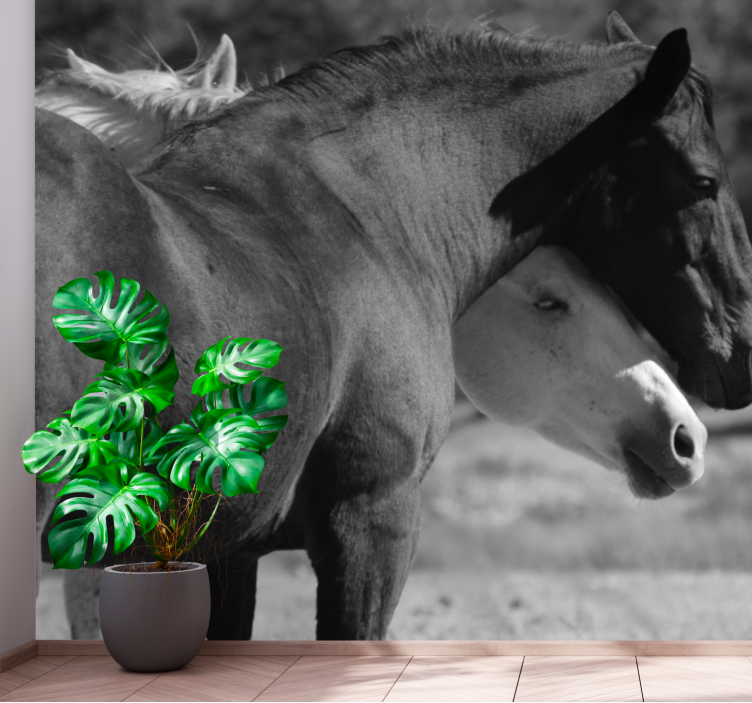 Tapisserie animaux complicité équestre - TenStickers