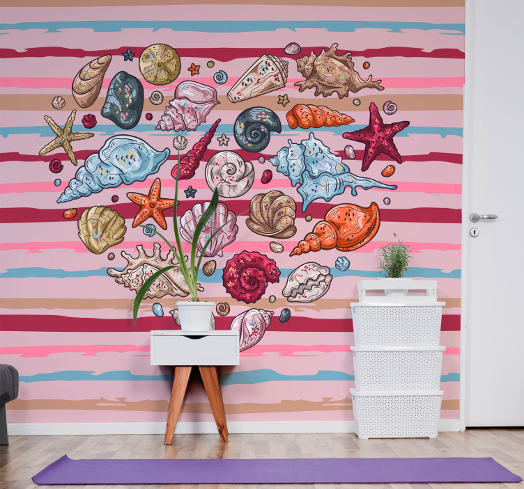 Tapisserie animaux coquillages vie marine - TenStickers