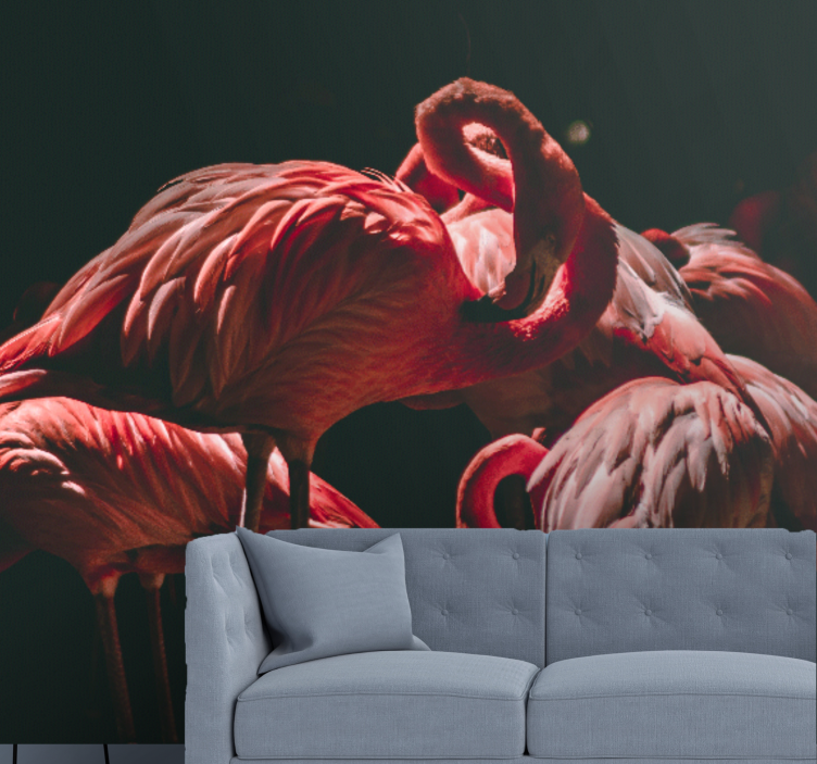 Tapisserie animaux flamant rose sérénité - TenStickers