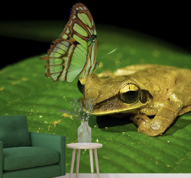 Tapisserie animaux grenouille et papillon - TenStickers