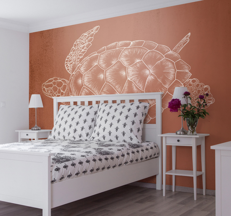Tapisserie animaux illustration de tortue de mer - TenStickers