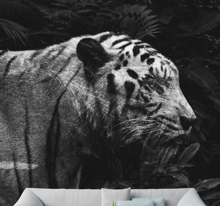 Tapisserie animaux majestueux tigre blanc - TenStickers