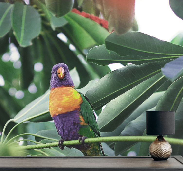 Tapisserie animaux perroquet coloré perché - TenStickers