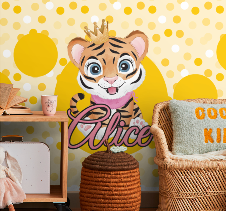 Tapisserie animaux personnage tigre mignon - TenStickers