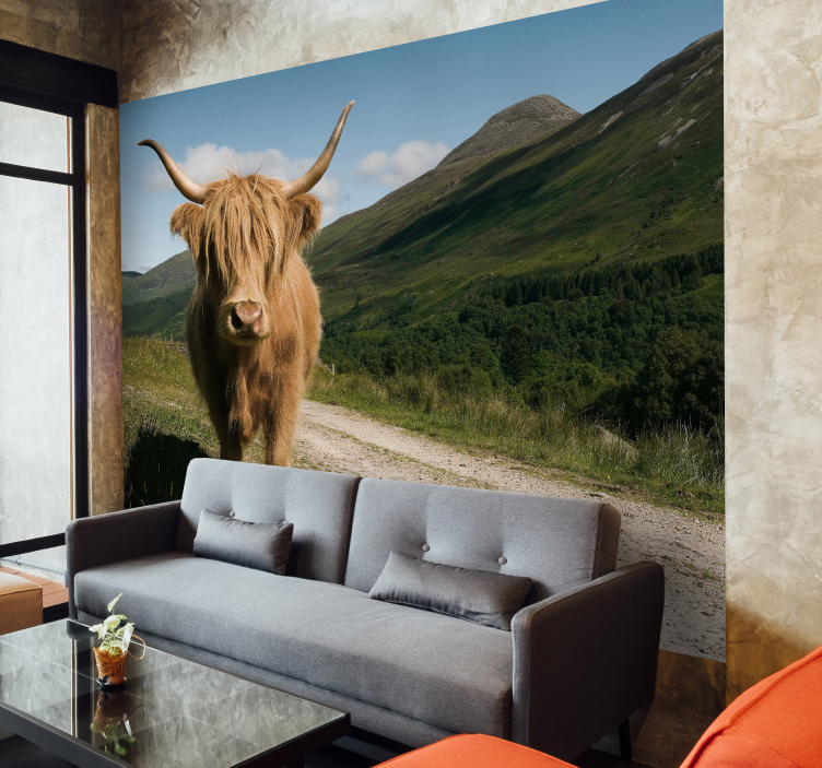 Tapisserie animaux portrait de bovins des highlands - TenStickers