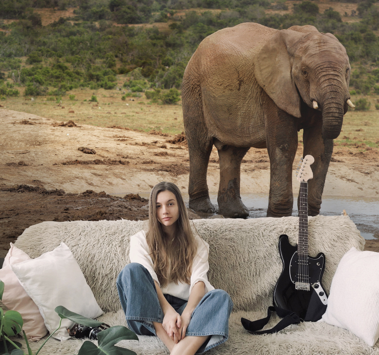 Tapisserie animaux rencontre avec un éléphant - TenStickers