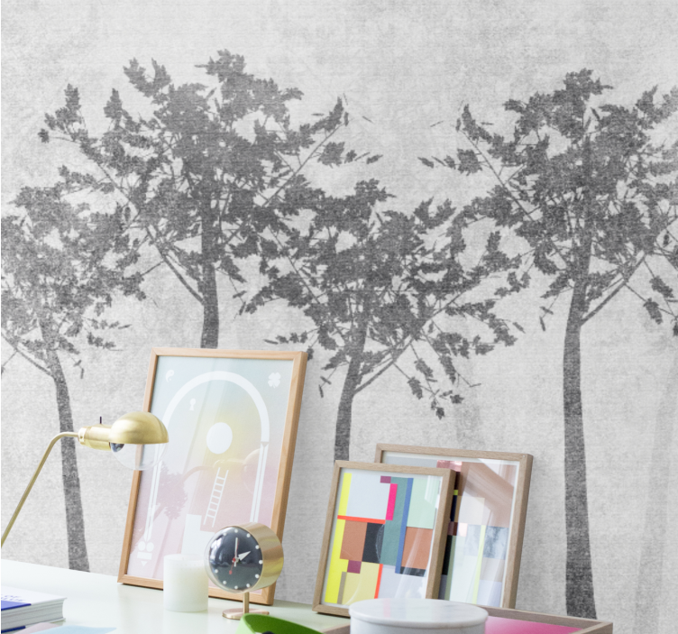 Tapisserie arbre disposition silhouette - TenStickers