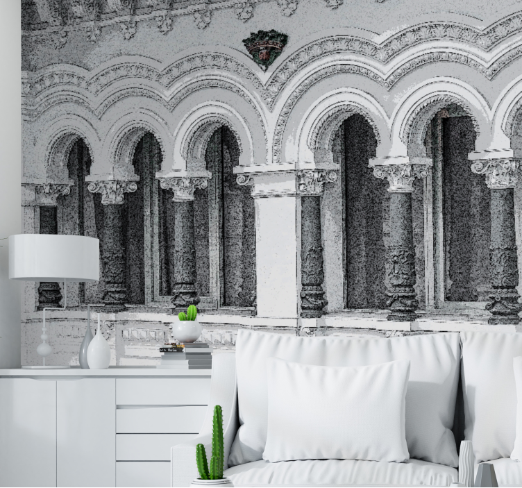 Tapisserie art classique détails d'arcs architecturaux - TenStickers