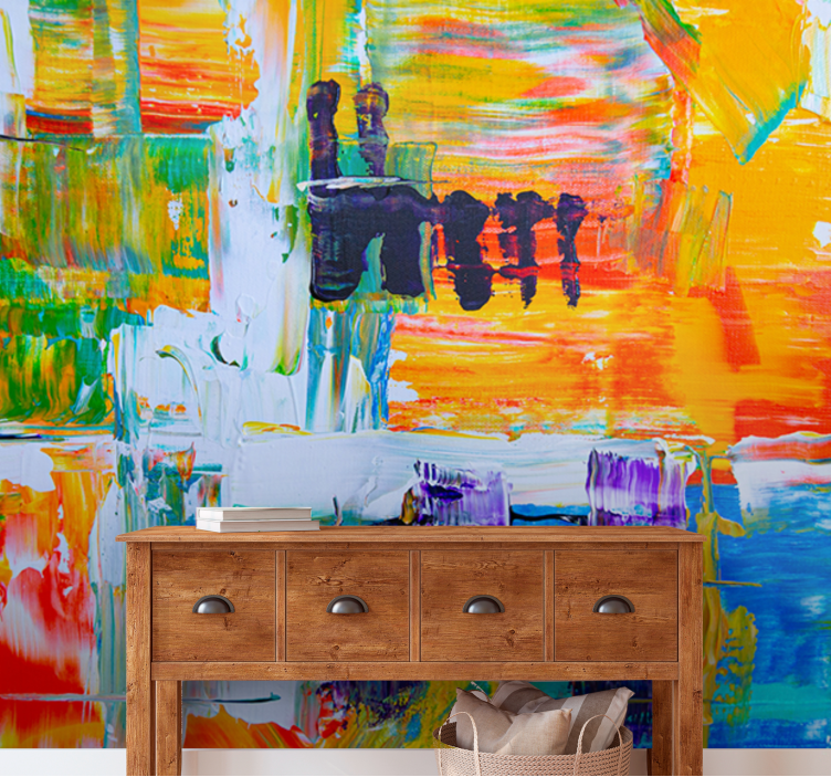 Tapisserie art composition abstraite vibrante - TenStickers