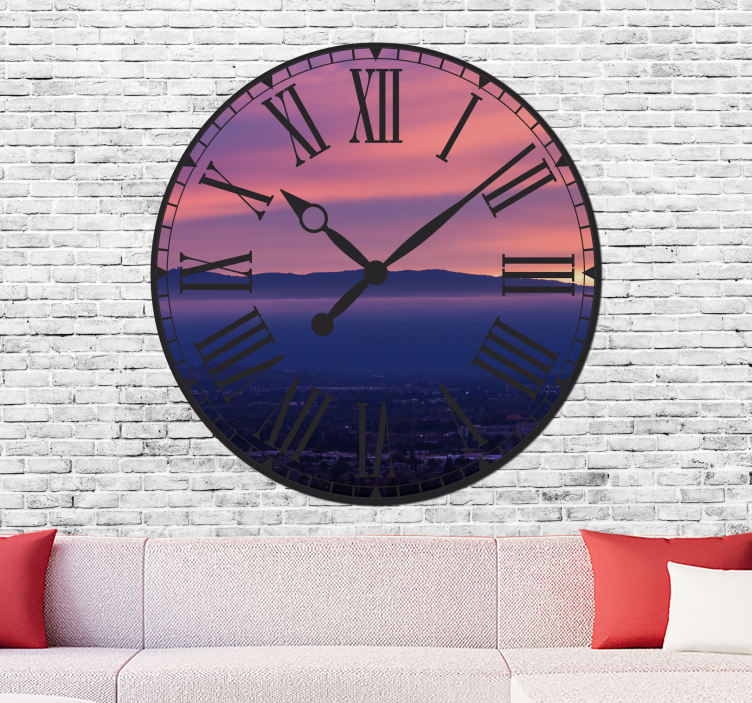 Tapisserie art élégante horloge romaine - TenStickers