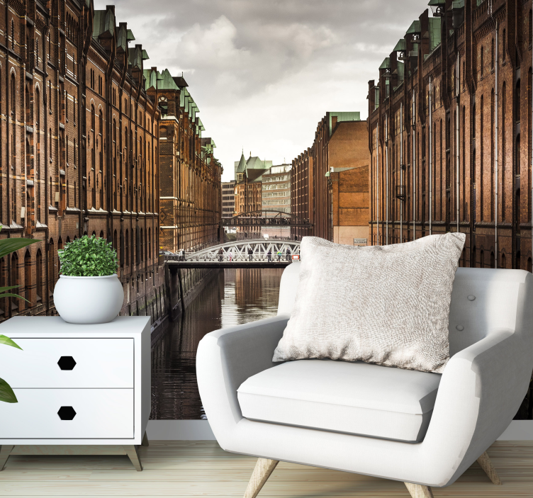 Tapisserie berlin vue sur le canal historique - TenStickers