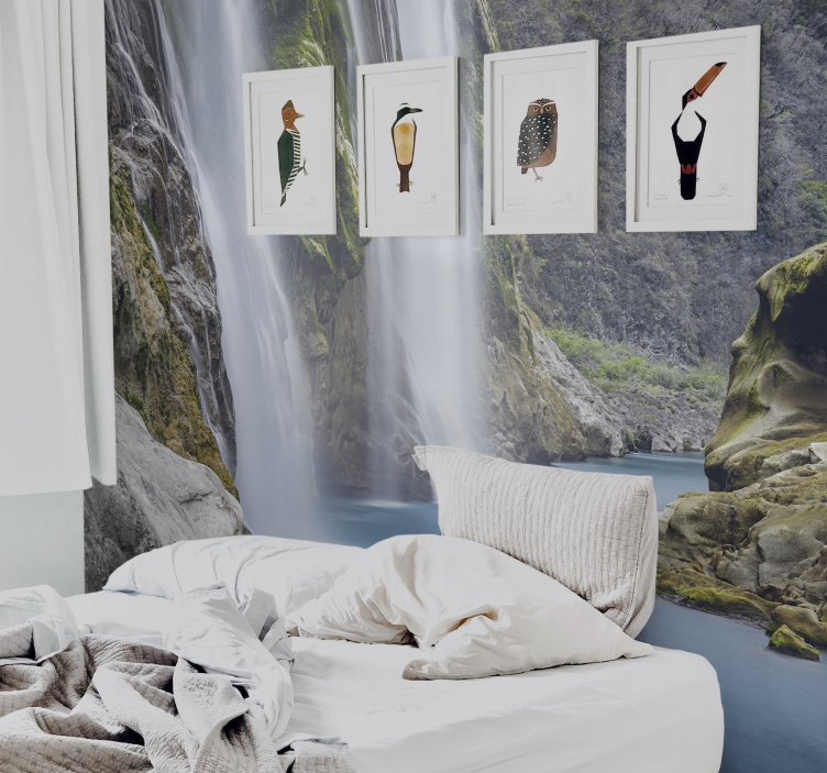 Tapisserie cascade perspective de cascade sereine - TenStickers