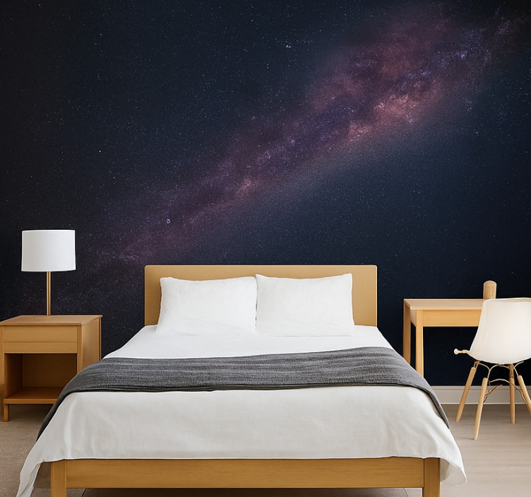 Tapisserie chambre ado galaxie avec des étoiles - TenStickers