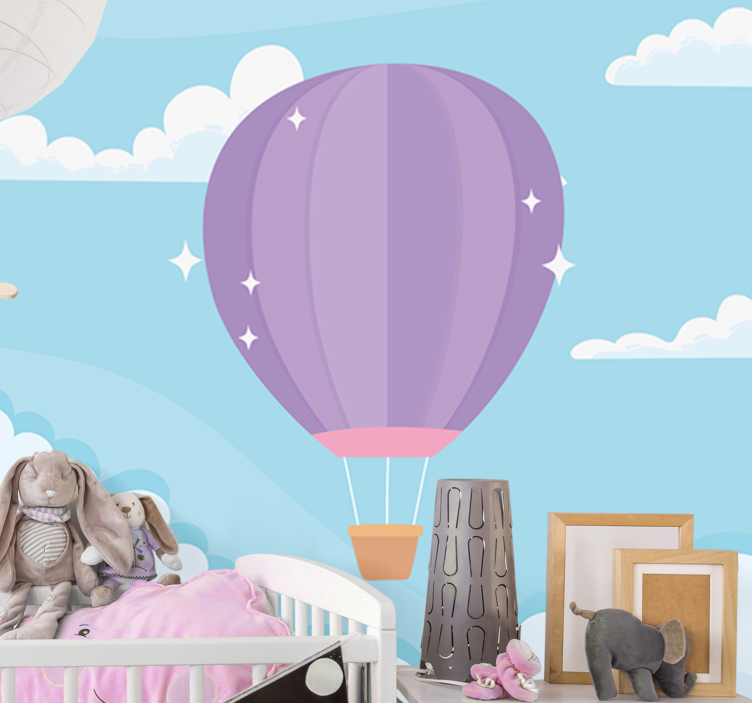 Tapisserie chambre enfant ballons chauds ludiques - TenStickers