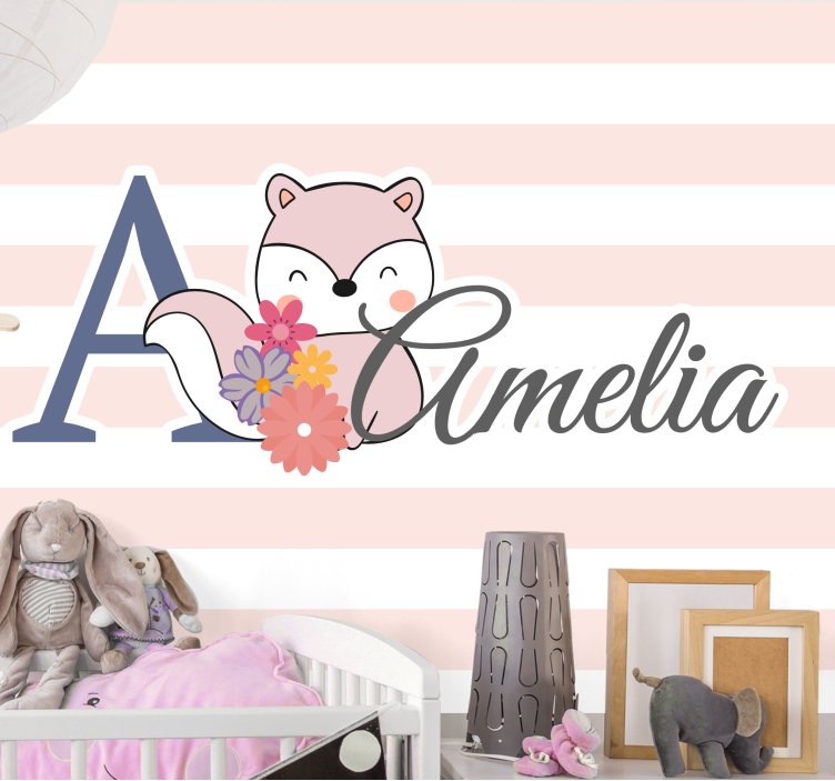 Tapisserie chambre enfant design renard adorable - TenStickers