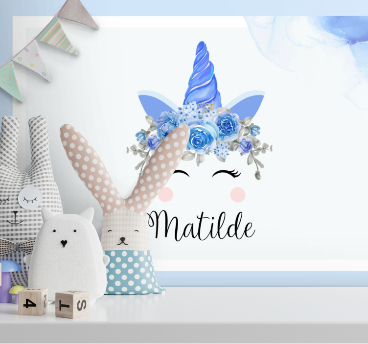 Tapisserie chambre enfant illustration de licorne adorable - TenStickers