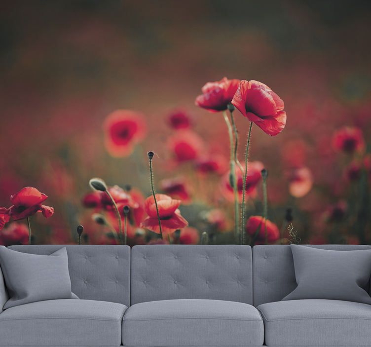 Tapisserie coquelicots champ luxuriant - TenStickers