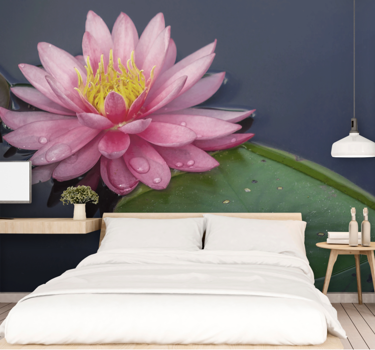 Tapisserie autres fleurs lotus rose serein - TenStickers