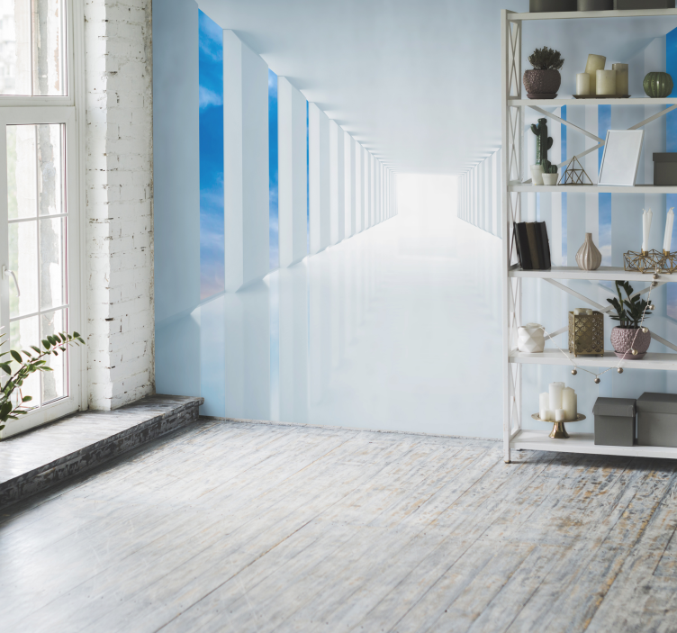 Papier peint 3D couloir d'illusion d'optique - TenStickers