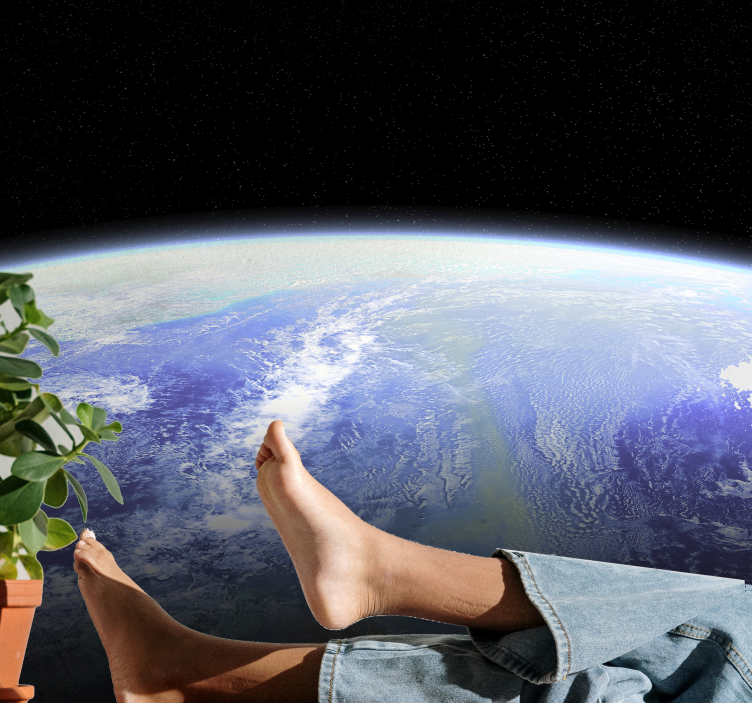 Tapisserie espace la terre vue d'en haut - TenStickers