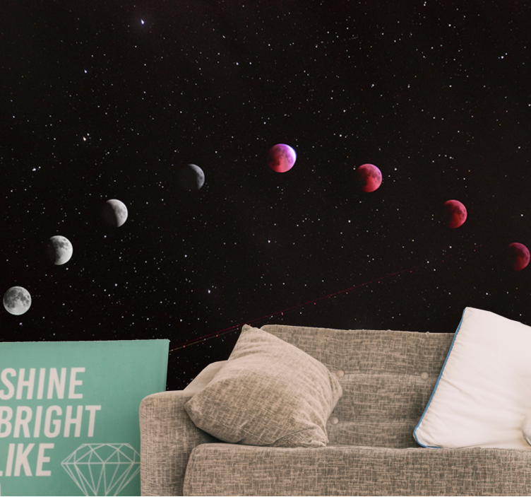 Tapisserie espace phases de la lune - TenStickers