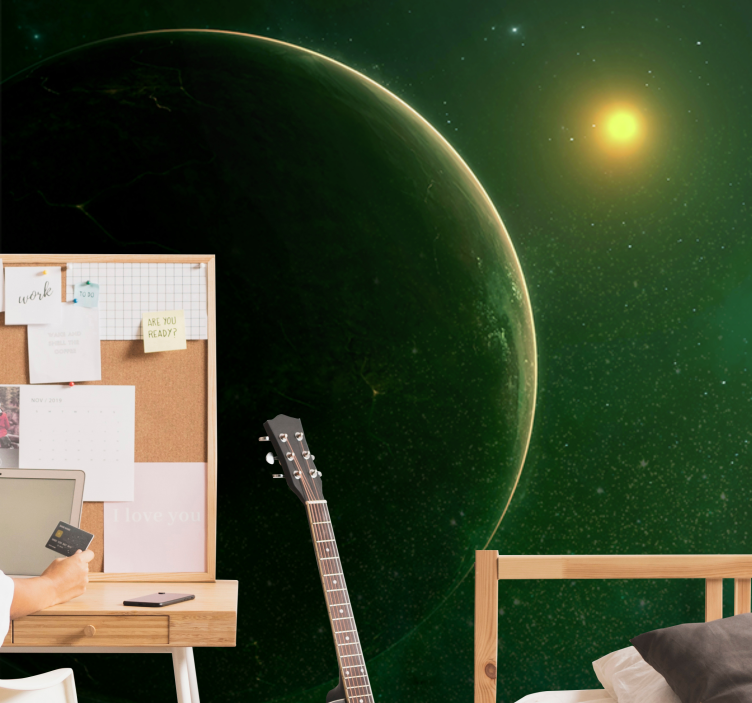 Tapisserie espace scène céleste planétaire - TenStickers