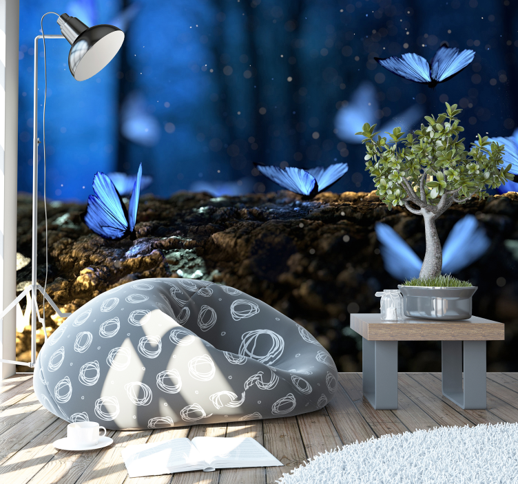 Tapisserie fantaisie enchantement des papillons - TenStickers