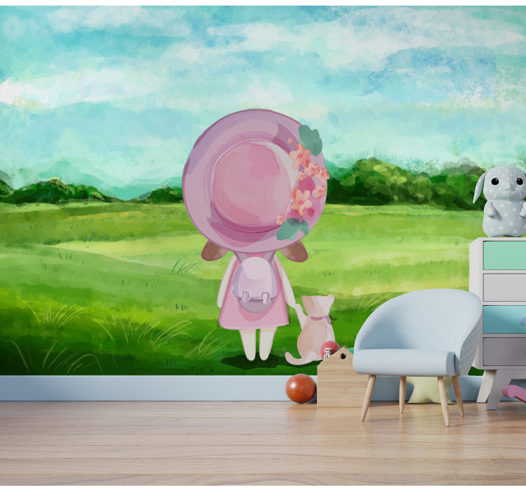 Tapisserie chambre enfant scène de fantaisie pastorale - TenStickers