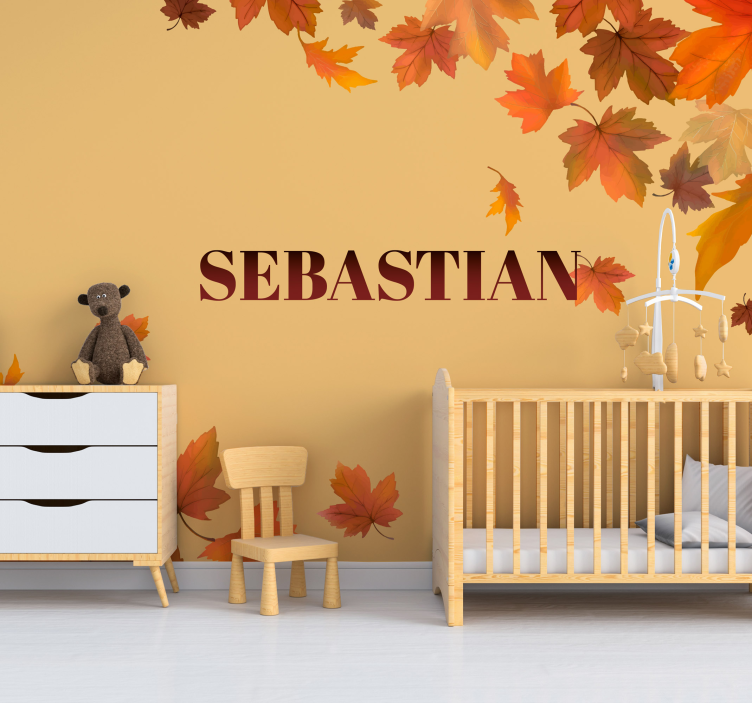 Tapisserie fleur arrangement de feuilles d'automne - TenStickers