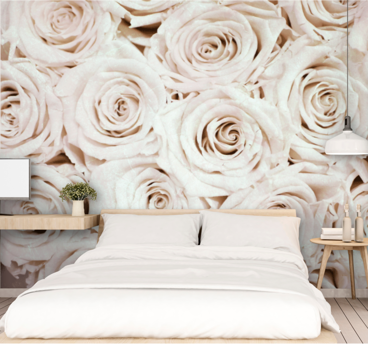 Tapisserie fleur arrangement de roses douces - TenStickers