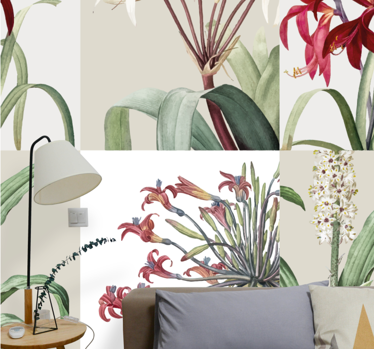 Tapisserie fleur arrangement floral ornemental - TenStickers