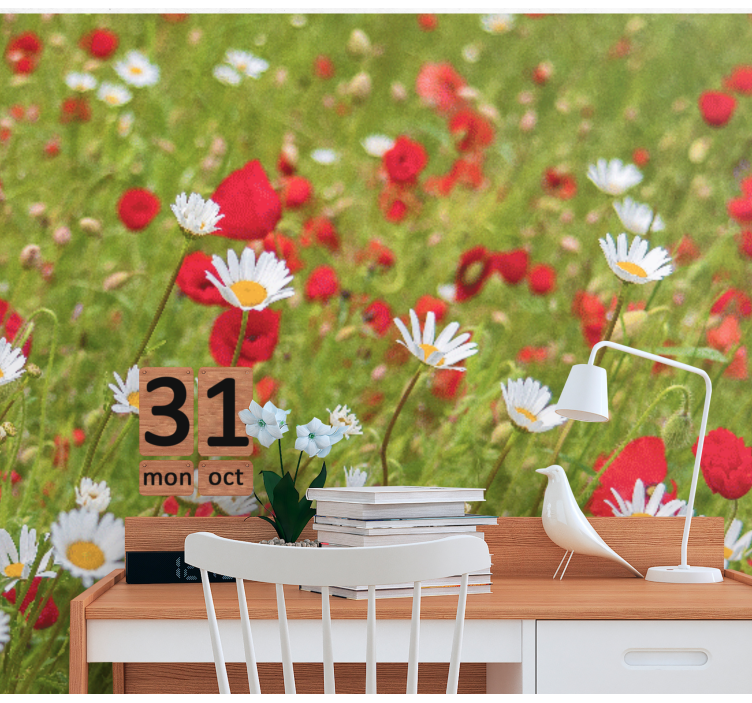 Tapisserie fleur champ de fleurs éclatantes - TenStickers