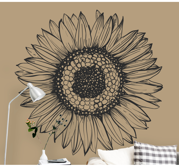 Tapisserie fleur design floral tournesol - TenStickers
