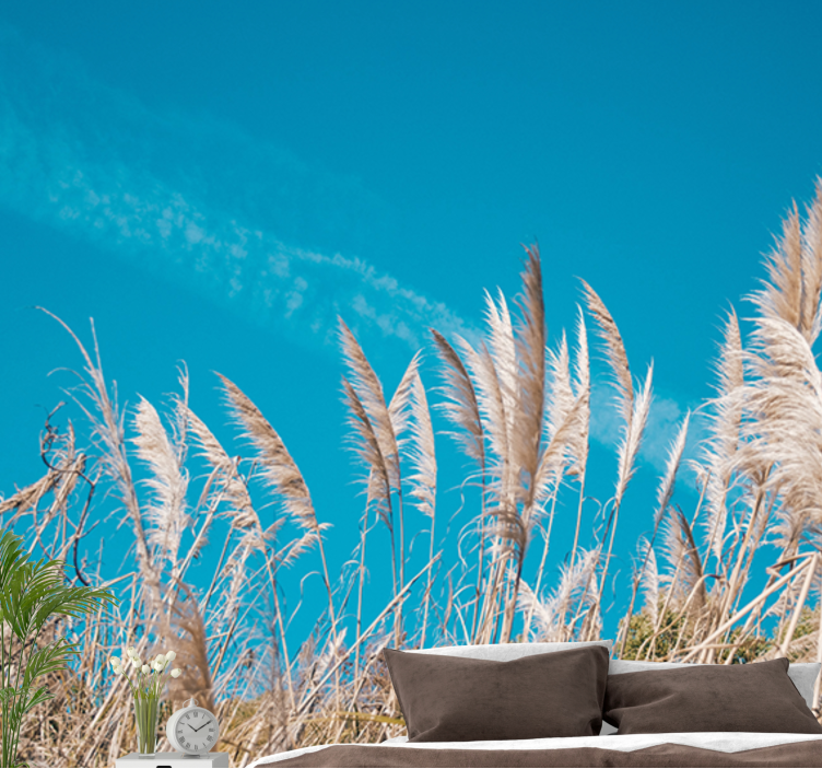 Tapisserie fleur douceur des herbes de la pampa - TenStickers