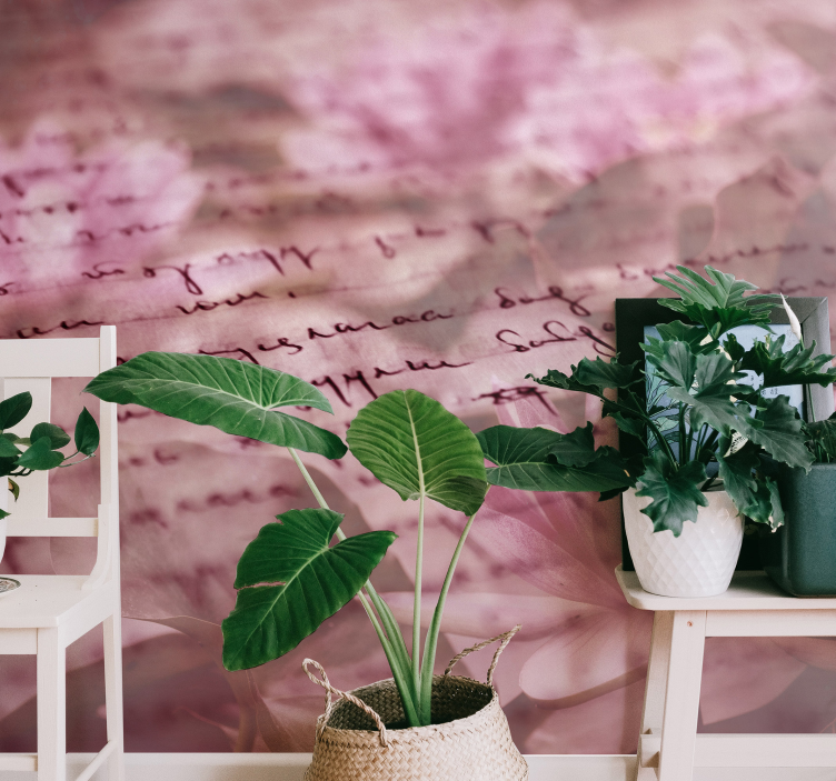 Tapisserie fleur écriture florale délicate - TenStickers