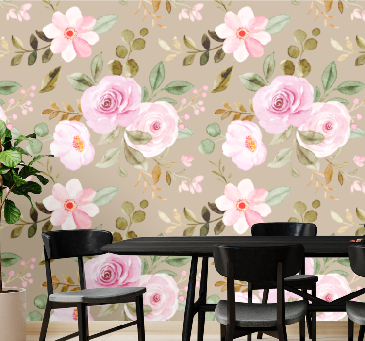 Tapisserie fleur élégance florale - TenStickers