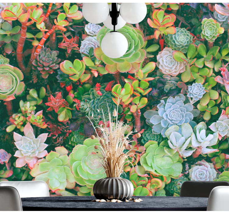 Tapisserie fleur jardin succulent fleuri - TenStickers