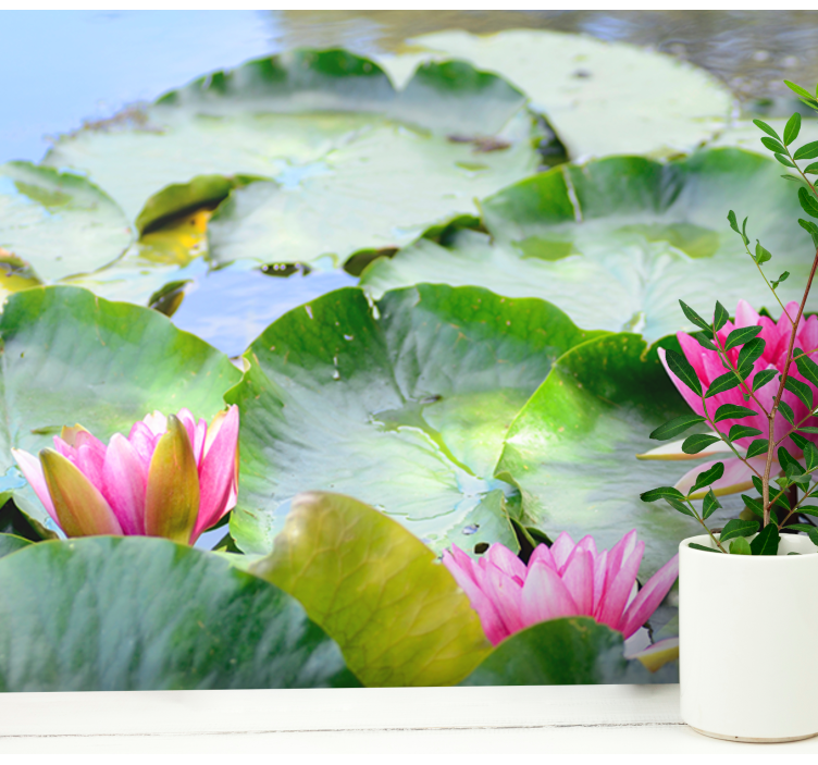 Tapisserie fleur lys roses luxuriants - TenStickers