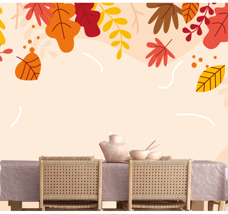 Tapisserie fleur motifs de feuilles d'automne - TenStickers