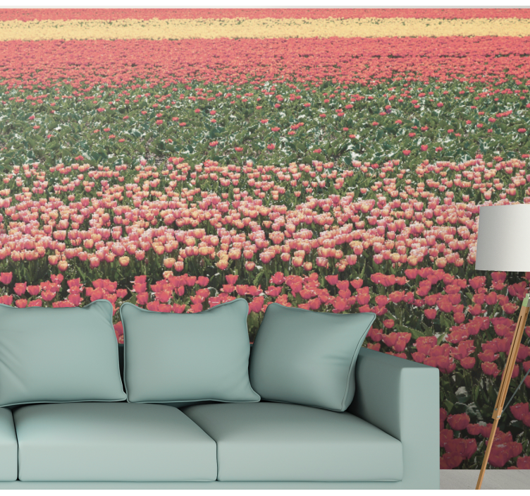 Tapisserie fleur paysage de champs de tulipes - TenStickers