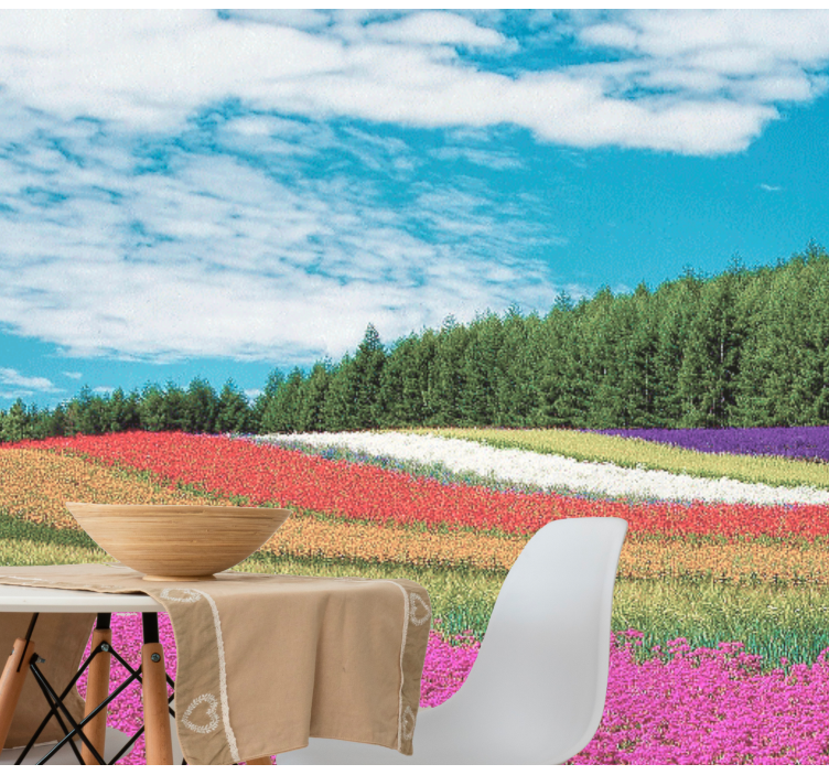 Tapisserie fleur paysage floral vibrant - TenStickers